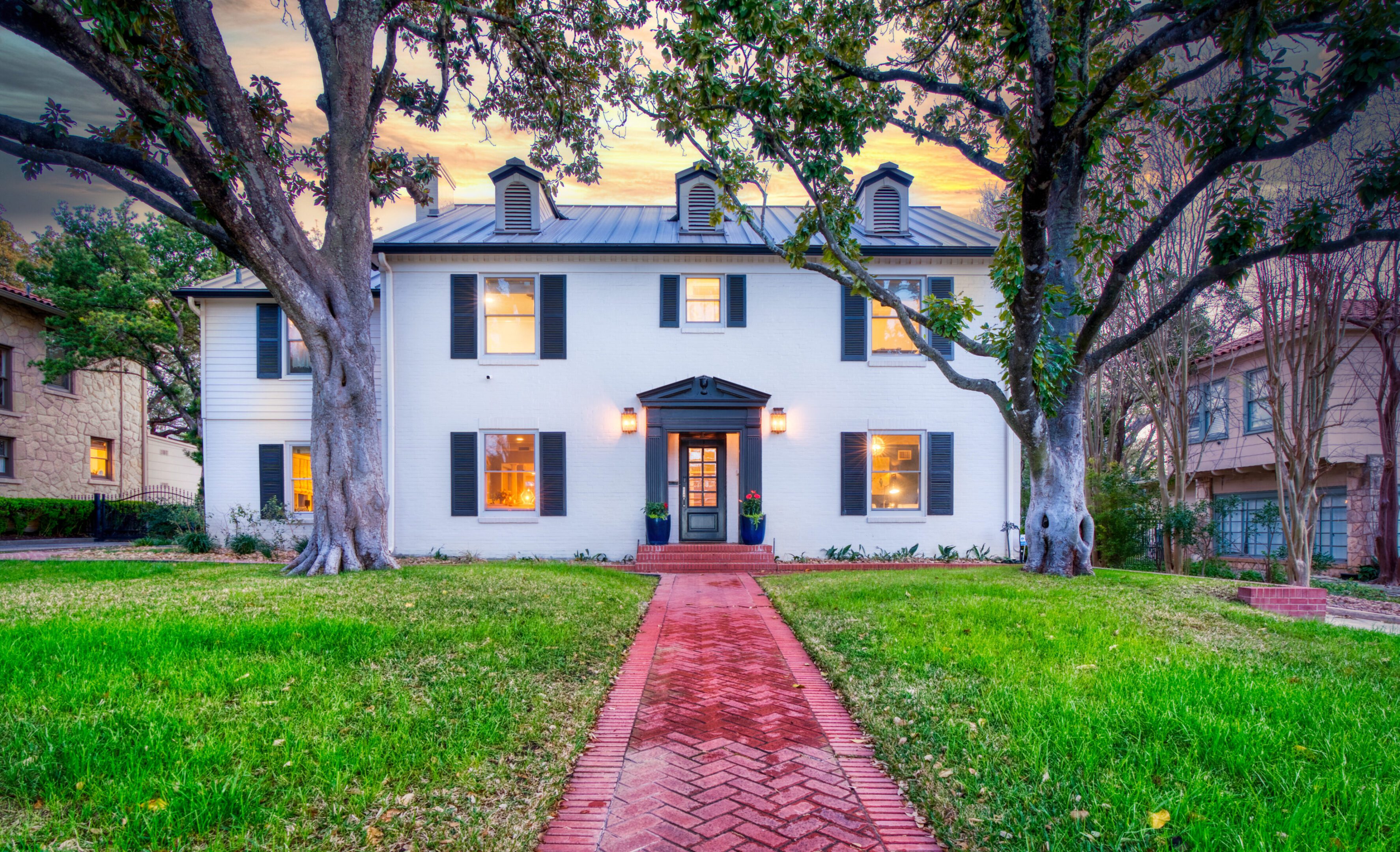 Exterior of a luxury Olmos Park home marketed by Realtor Kerri Hoermann.